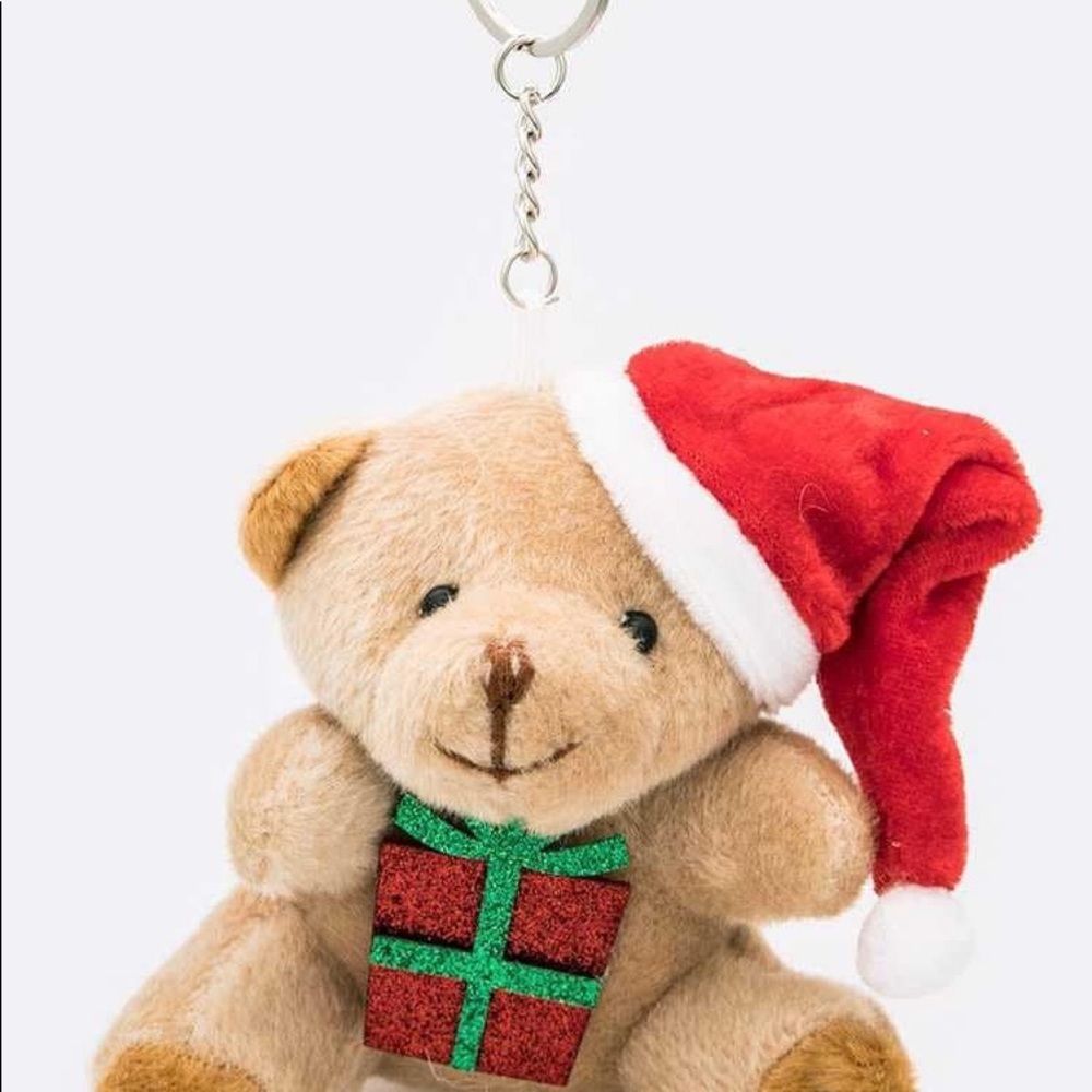 Christmas Bear Plushy Key Charm Set